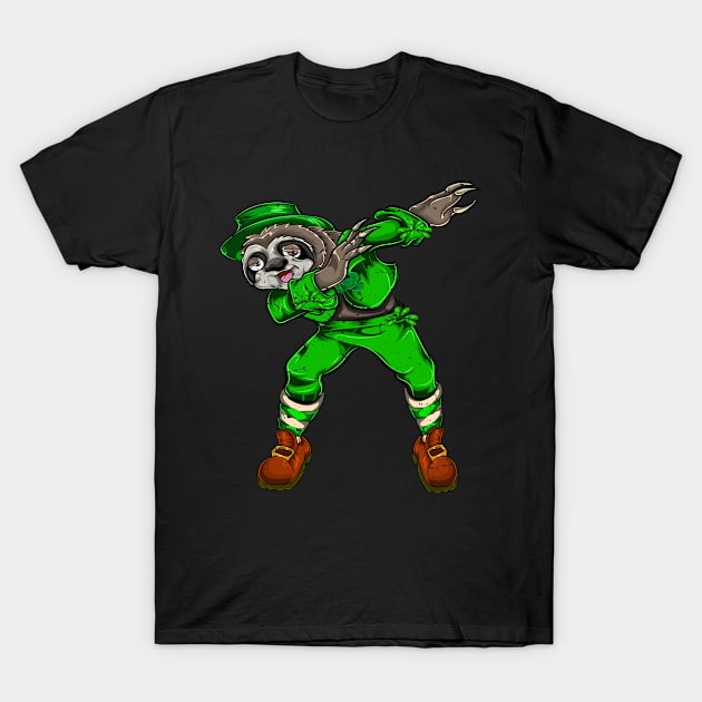 Sloth Dabbing Retro Saint Patricks Day T-Shirt by ShirtsShirtsndmoreShirts